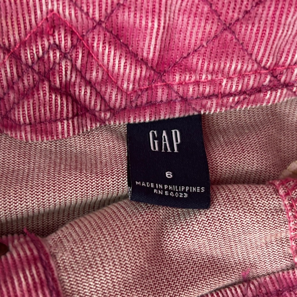 VTG GAP Corduroy Mini Skirt Button Front Pink Adjustable Women's Size 6 Y2K - Picture 4 of 6